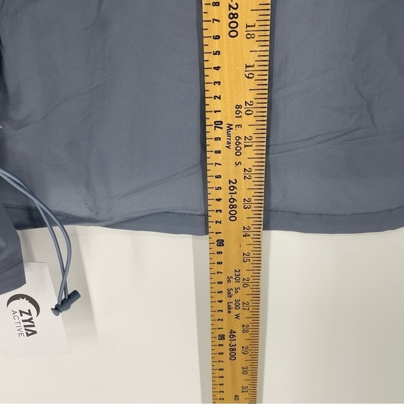 ZYIA Active Gray Drawstring Light Windbreaker Jacket Full Zip Women Size m - Picture 7 of 9